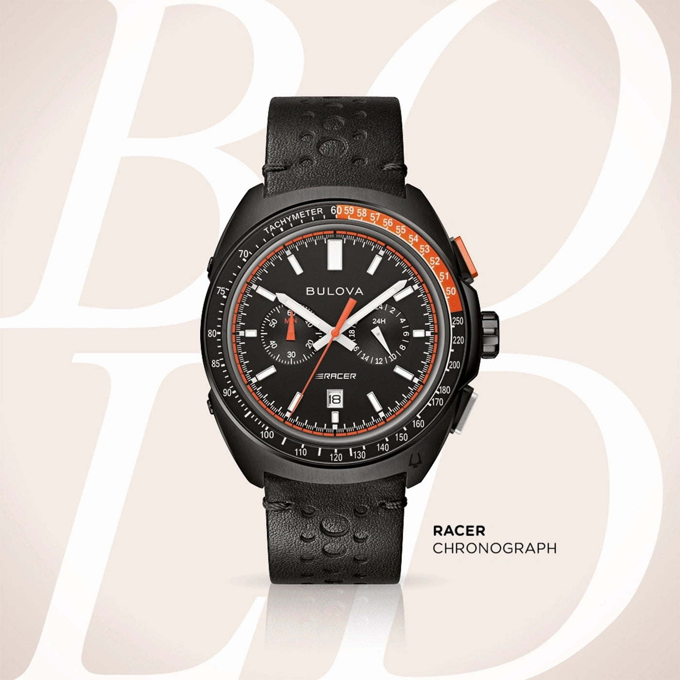 Bulova Racer Chronograph 98B428 Herren Uhr • Saphirglas • Chronograph