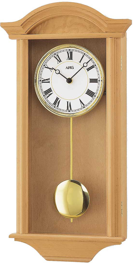 AMS Wanduhr 53x27x10 cm Holz • Quarz Uhrwerk • Westminster Melodie