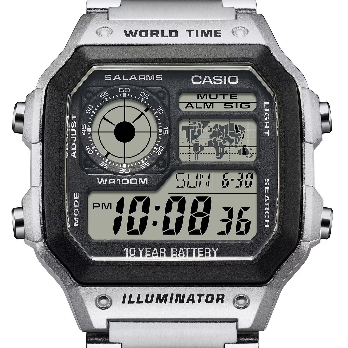 Casio Collection AE-1200WHD-1AVEF Herrenuhr • Kultiges Retro-Design • 10-Jahres-Batterie