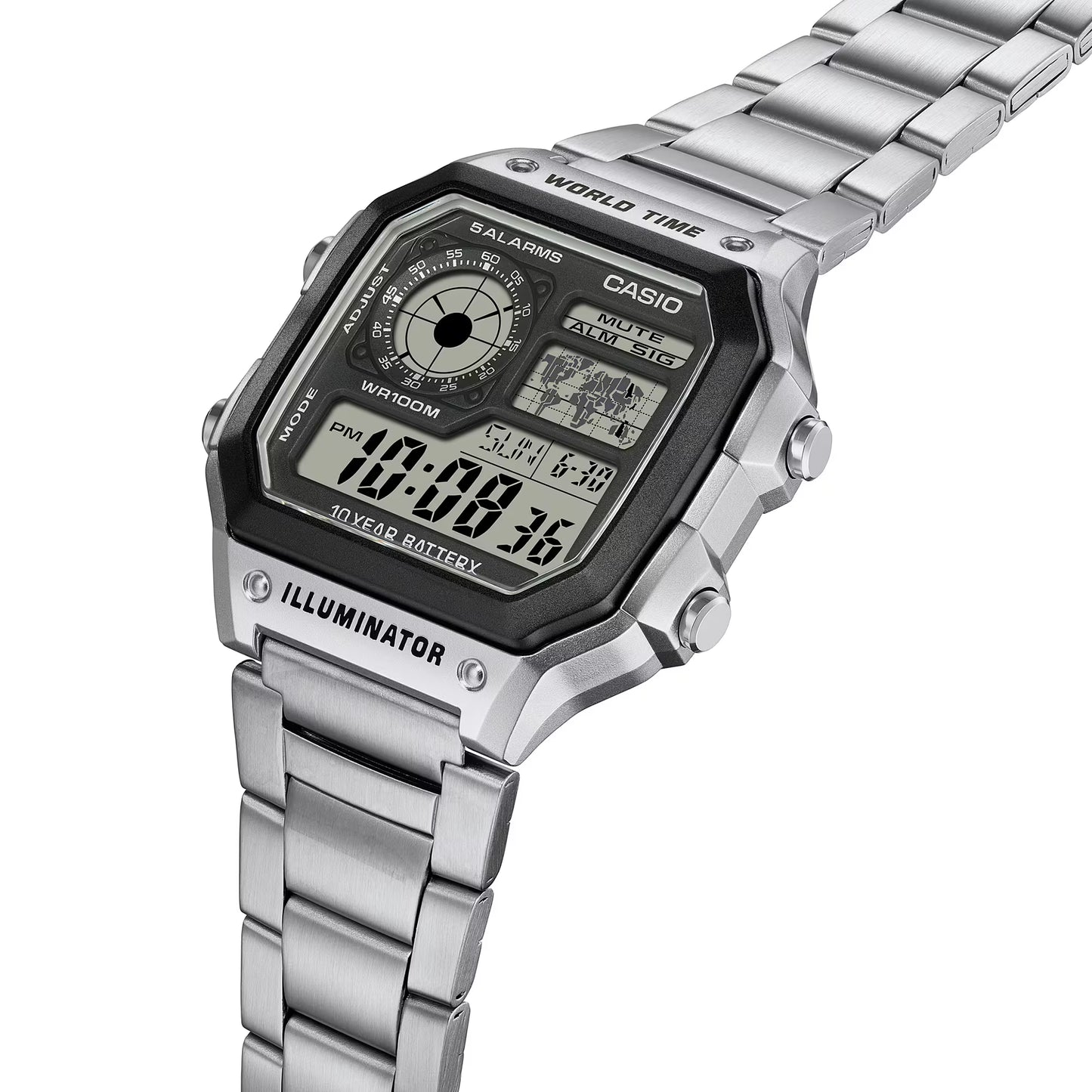 Casio Collection AE-1200WHD-1AVEF Herrenuhr • Kultiges Retro-Design • 10-Jahres-Batterie