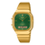 Casio Vintage AQ-240EG Armbanduhr, analog-digital, grün mit goldfarbenem Edelstahlband
