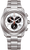 Herrenarmbanduhr mit silbernem Zifferblatt, Chronographen-Optik und Edelstahlband