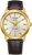 Citizen Herren SolarUhr mit goldfarbenem Gehäuse, weißem Zifferblatt und braunem Lederarmband