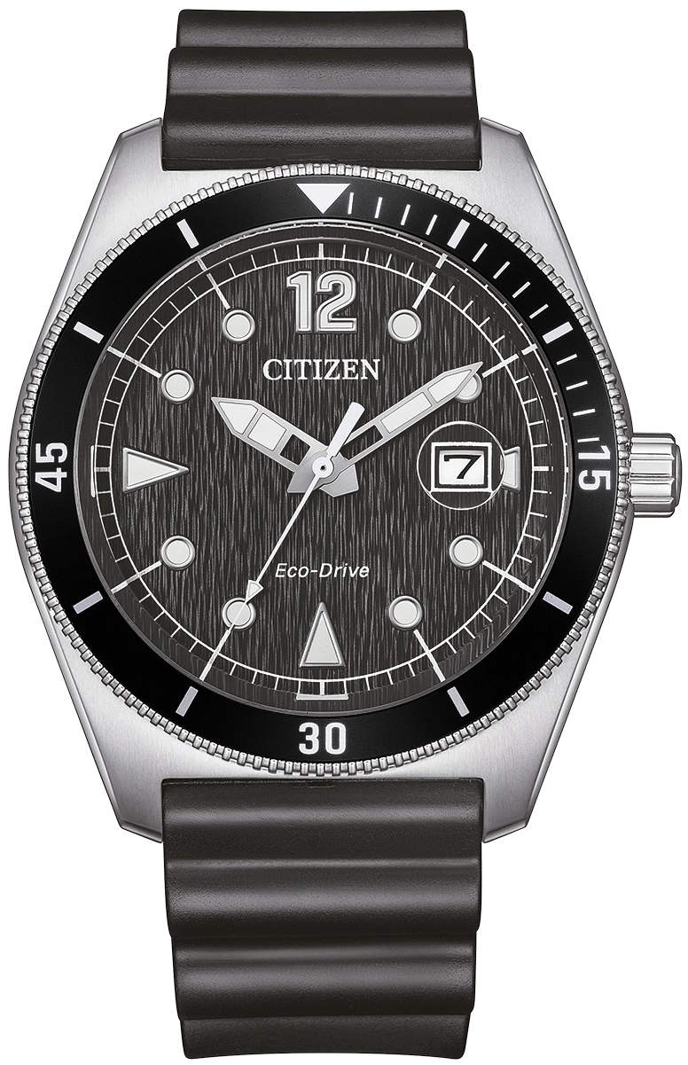 Herrenuhr, Eco-Drive aus Edelstahl- Schwarzes Zifferblatt - Citizen Modell: AW1889-00E