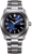 Herrenuhr mit blauem Zifferblatt, silbernem Armband und gut sichtbaren Indexen