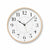 Weiße Wanduhr mit goldfarbenem Rand, schwarzen Ziffern und Zeigern
