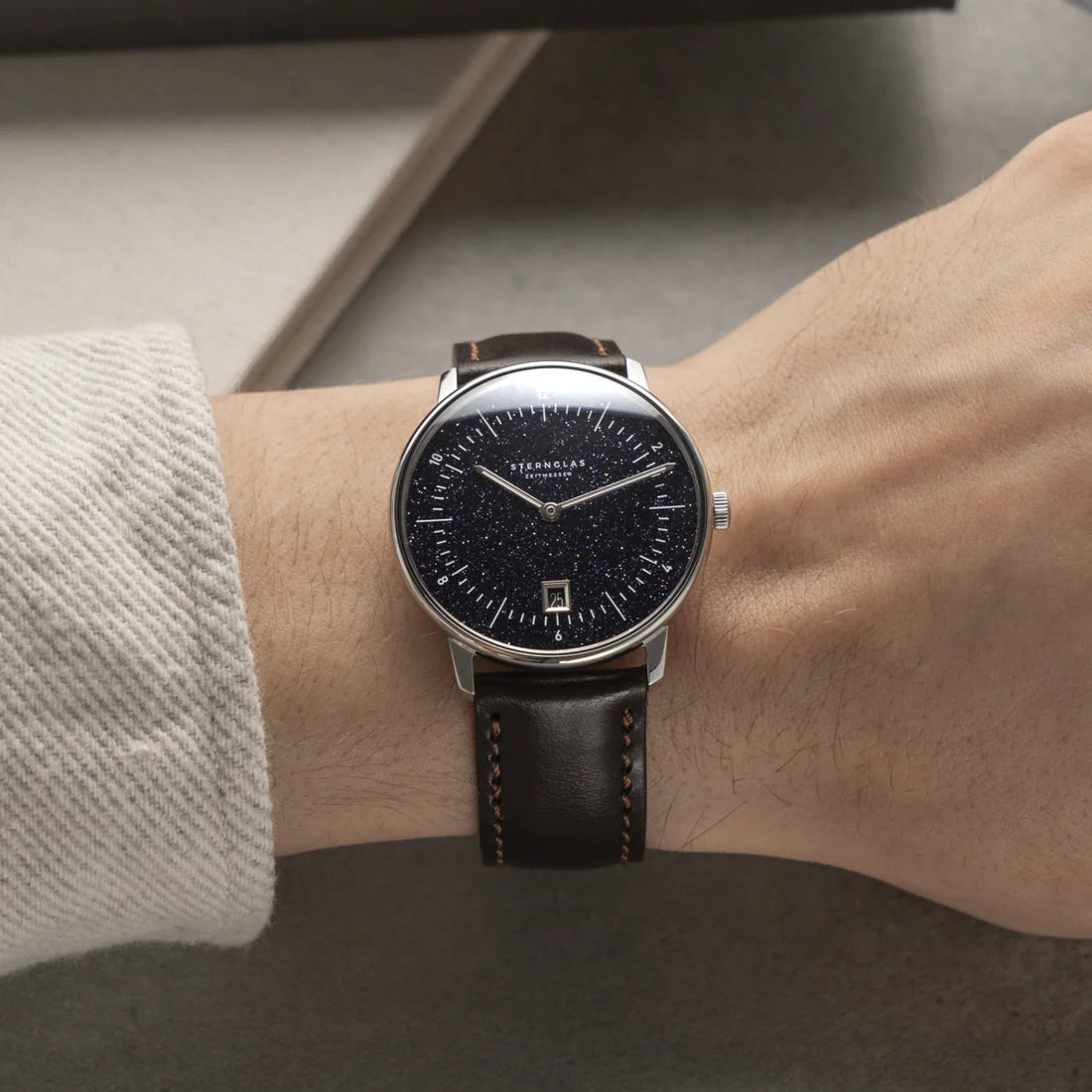 Naos Edition Aventurine Herrenuhr – Saphirglas, Quarzwerk, 38mm - Sternglas Modell: S01-NAN40-BR02