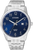 Citizen Herrenuhr mit blauem Zifferblatt, Quarzwerk, silbernem Edelstahlarmband