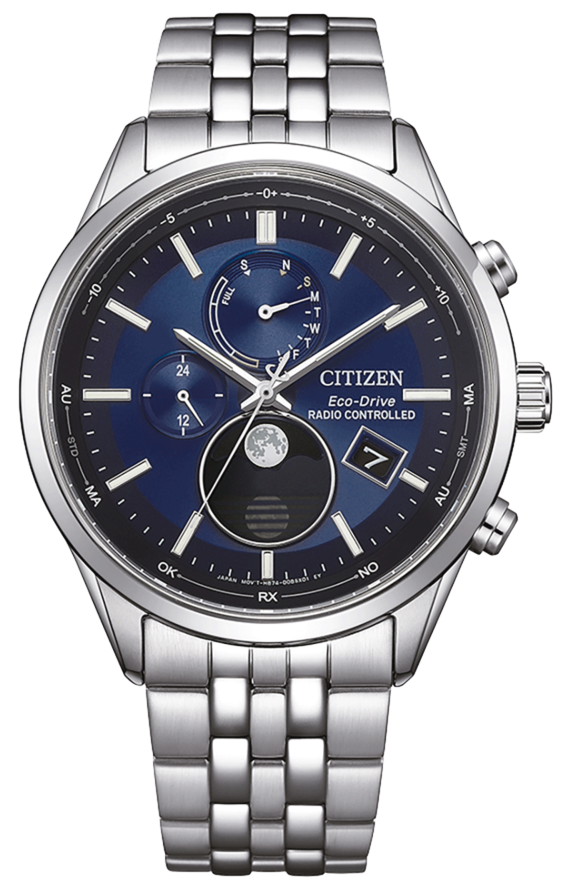 Citizen Radio-Controlled Moon Phase BY1030-50L Men's Watch • Precise Moon Phase • Sapphire Glass