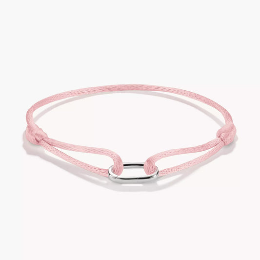 Textilarmband pink Connect Silber