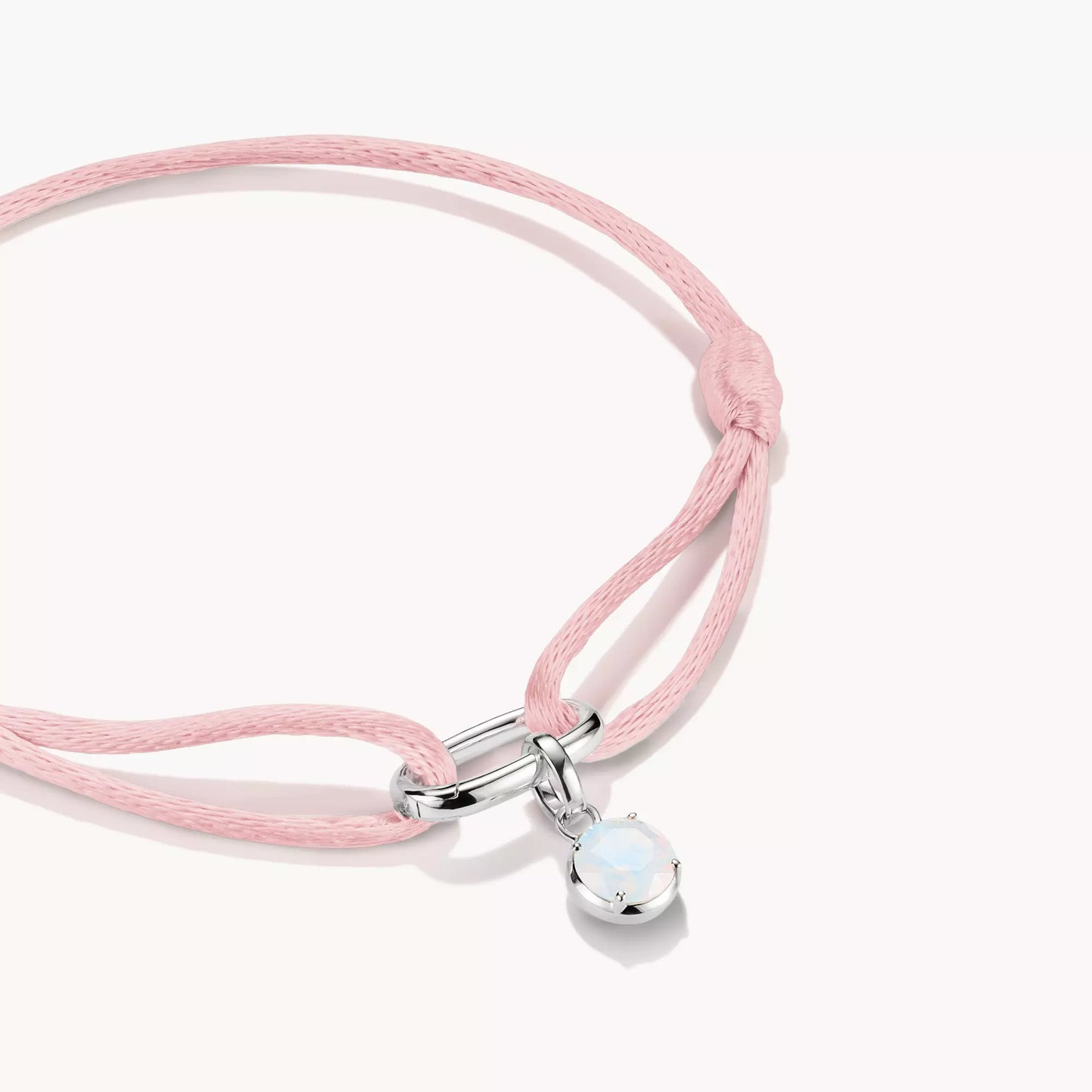 Textilarmband pink Connect Silber