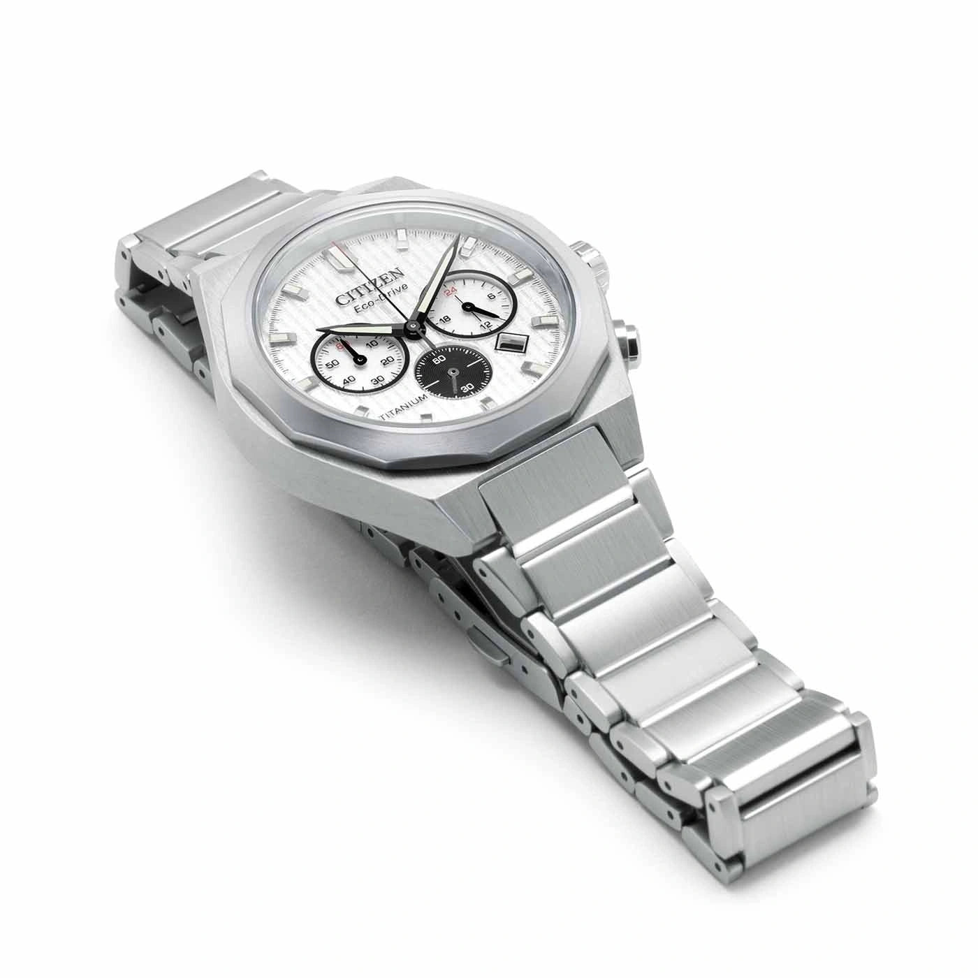Citizen Eco-Drive Chronograph CA4690-51A Uhr • Solarantrieb • Panda-Design