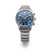Herrenuhr mit rundem Titangehäuse und blauem Chronographen-Zifferblatt