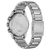 Herrenuhr Rückseite mit gravierter Titanabdeckung und silbernem Gliederarmband