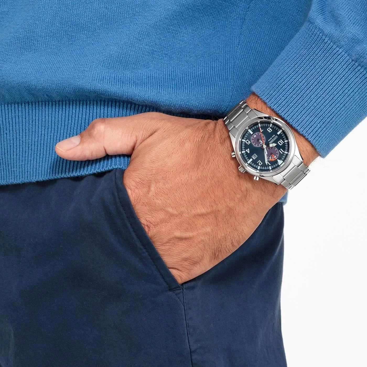 Citizen CA7028-81L Uhr • Edelstahl Gliederband • Faltschließe