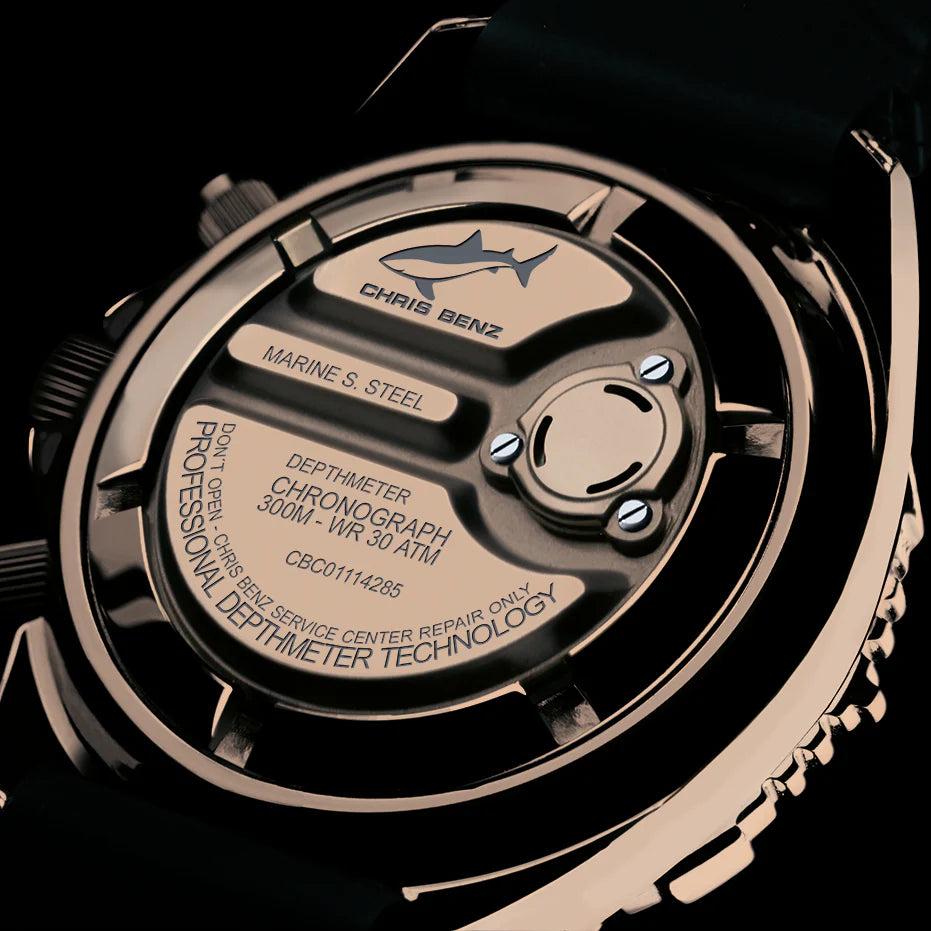 Chris Benz DEPTHMETER Chronograph 300M CB-C300X-C-KBS Herren Uhr • Quarzwerk • Saphirglas
