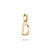 Goldfarbener Charm-Anhänger mit Buchstabe D, glatte Rahmenform
