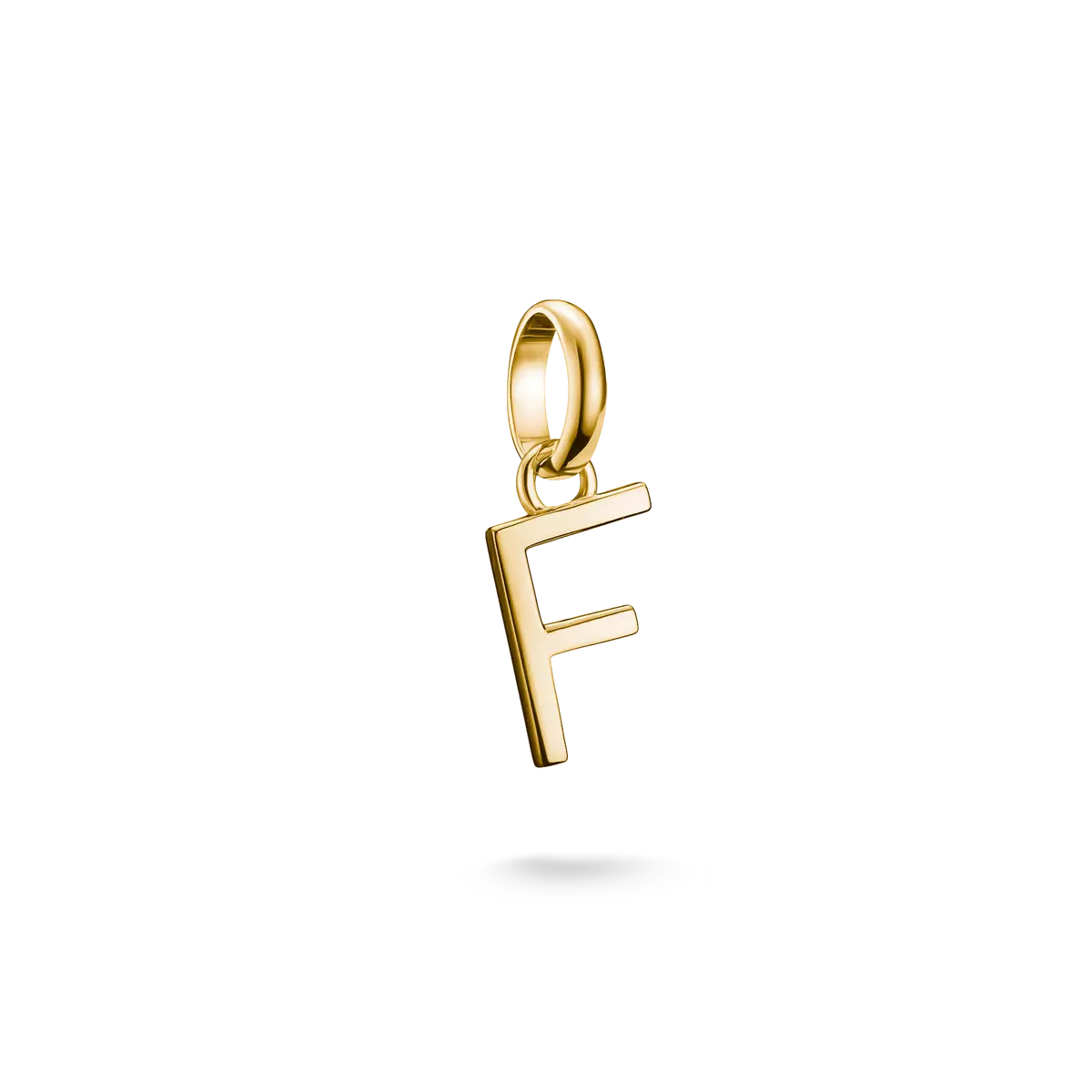 Vergoldeter Buchstabe-F Charm-Anhänger mit Öse aus Metall
