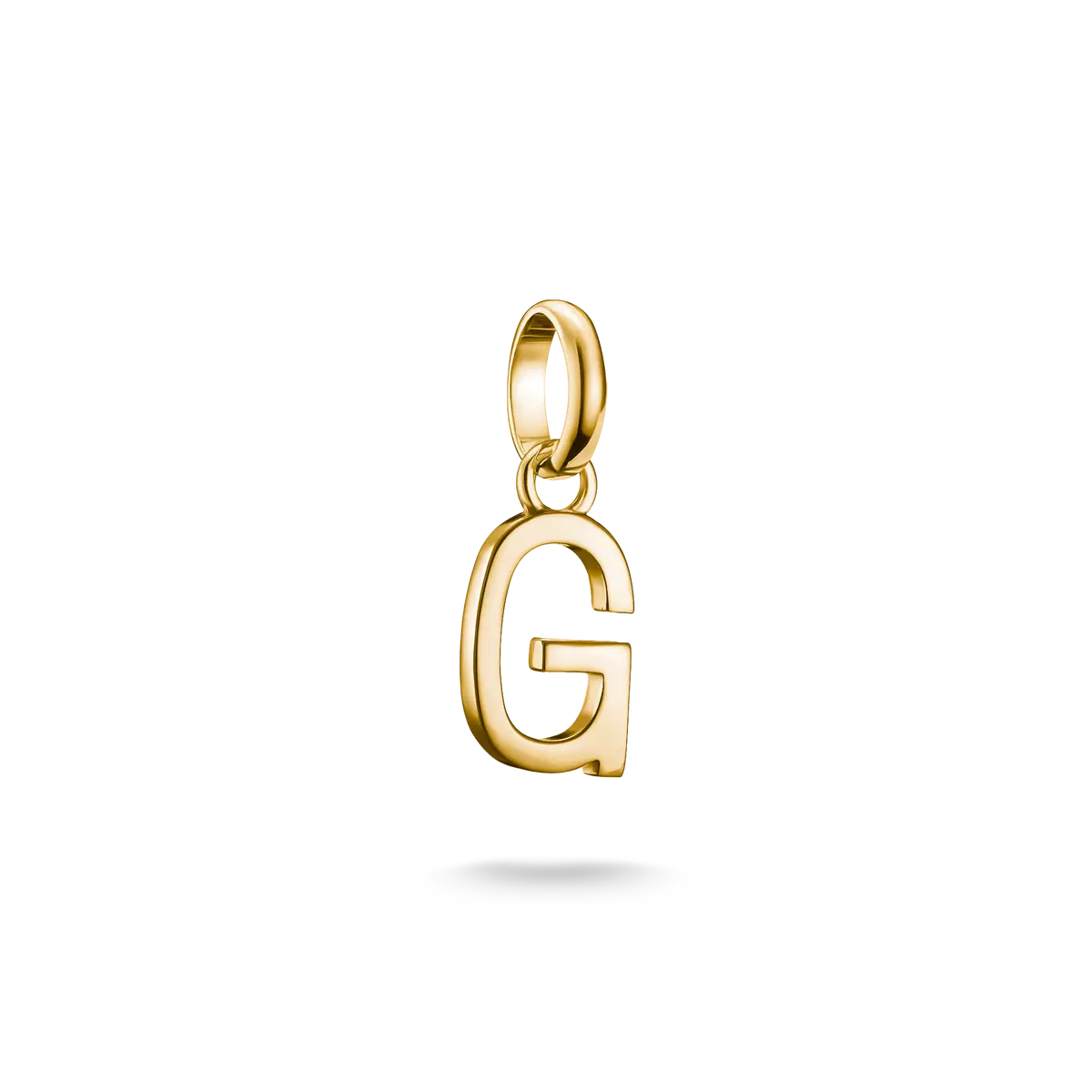 Vergoldeter Buchstabe-G-Charmsanhänger aus Silber mit Öse