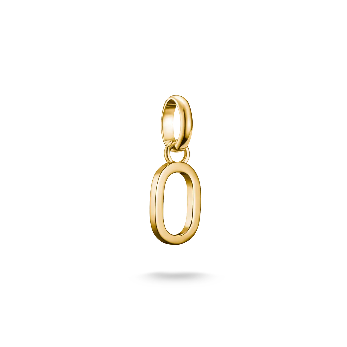 Goldener Charm-Anhänger Buchstabe O mit Öse zum Einhängen
