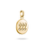 Goldfarbener Charm-Anhänger mit Engelszahl 222 und weißen Steinen