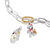 Charm-Anhänger an Gliederkette, Snoopy-Weihnachtsfigur mit rotem Schal, goldener Akzent