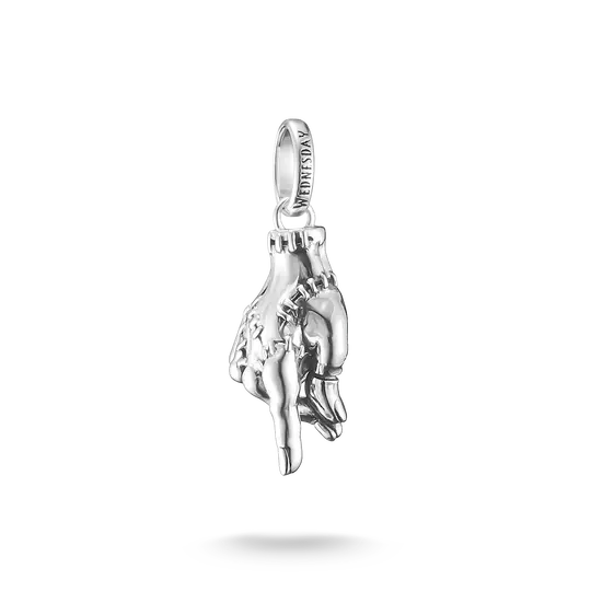 Silberner Charm-Anhänger mit Relief-Hand und Öse für Connect-Armband