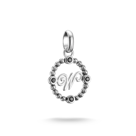Silberner THOMAS SABO Connect Charm-Anhänger mit rundem Zirkonia-Rand