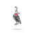 Krähen-Connect-Charm aus 925 Sterling Silber mit rotem Zirkonia-Akzent