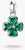 Silberner Charm-Anhänger mit grünem Kleeblatt aus funkelndem Stein