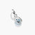 Silberner Charm-Anhänger mit blauem Tropfenstein und Relief-Design