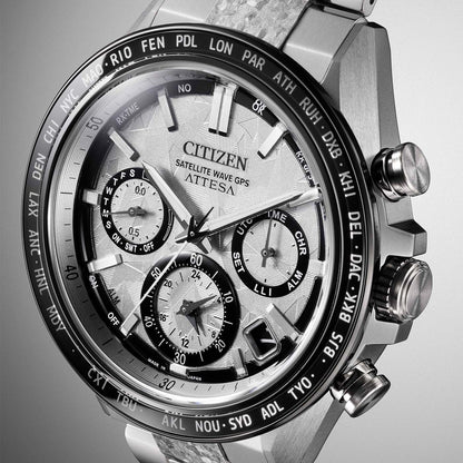 Citizen Attesa CC4076-65A Uhr • GPS Satellite Wave • Super Titanium