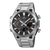 Casio EDIFICE Herrenarmbanduhr mit silberfarbenem Gehäuse und schwarzem, mehrteiligen Zifferblatt