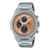 Casio Edifice Herrenchronograf mit Edelstahlarmband, roséfarbenem Zifferblatt und Saphirglas