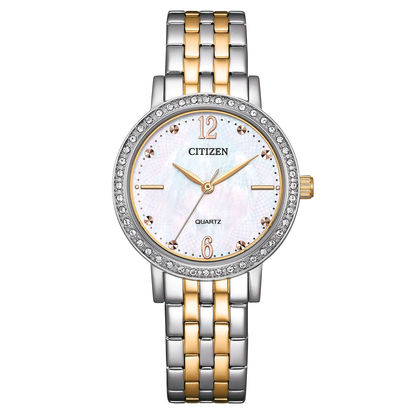 Citizen Elegance EL3106-59D Damenuhr Bicolor • Perlmutt-Zifferblatt • Quarzwerk