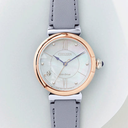 Citizen L EM1074-15D Uhr • Eco-Drive Solarantrieb • Perlmutt-Zifferblatt