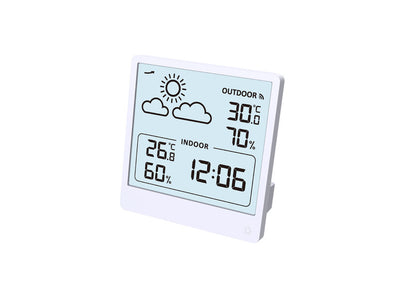 Digitalwecker mit Wettervorhersage und Thermometer Weiß - JVD Modell: SB3347.1