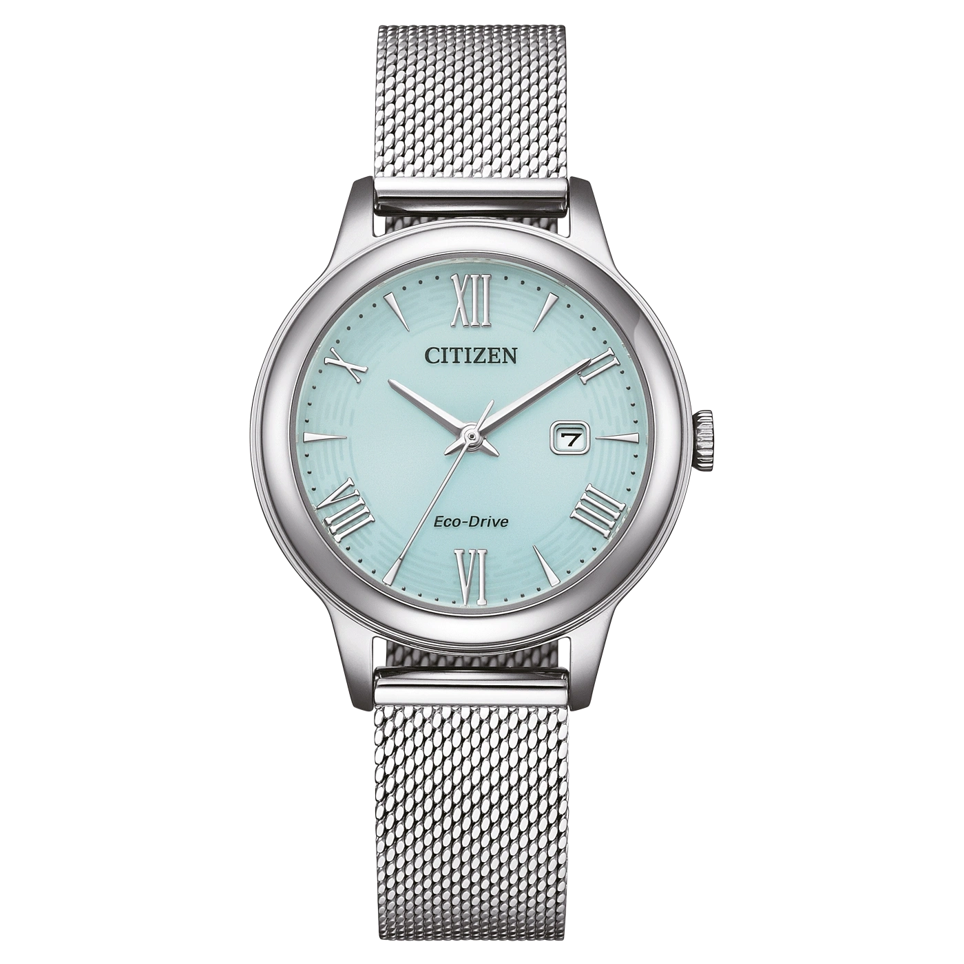Citizen Eco-Drive Elegance EW2621-75M Damenuhr Silber • Milanaise-Armband • Saphirglas