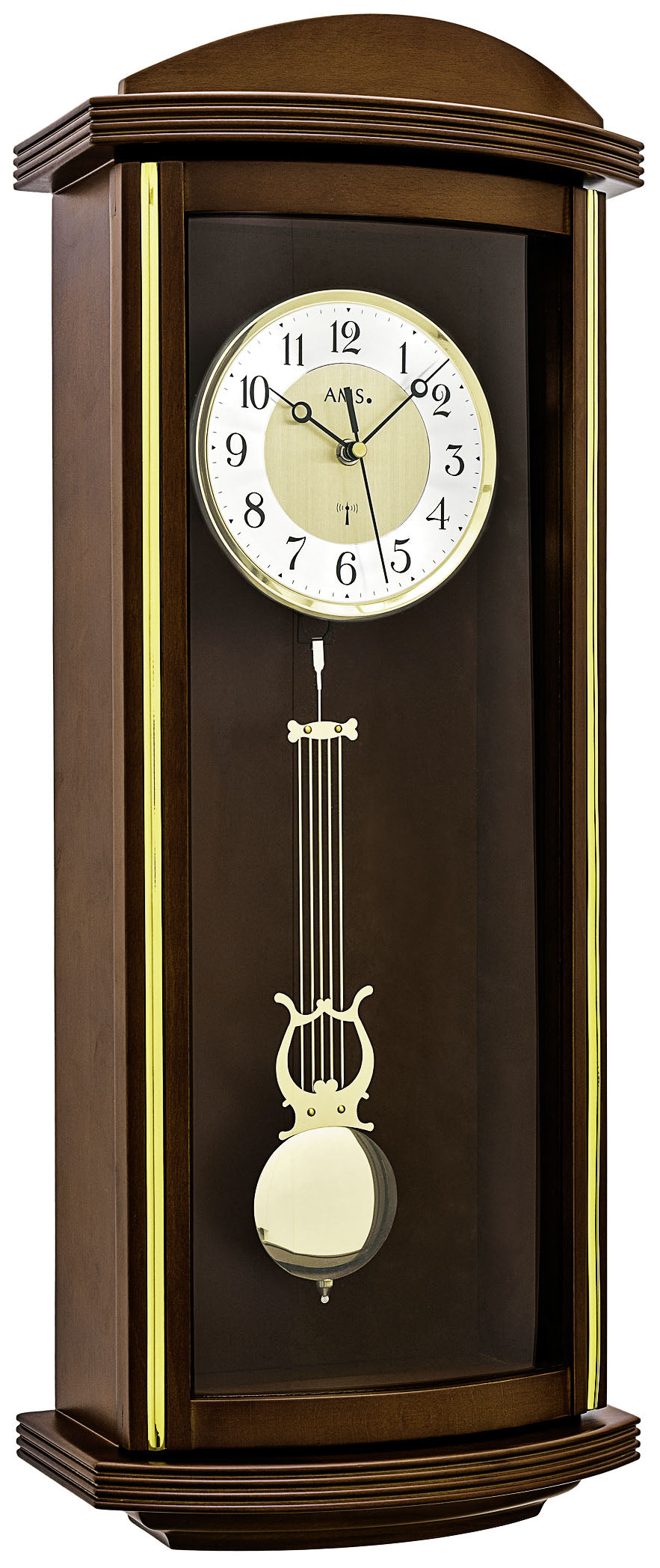 AMS Funk-Pendelwanduhr F5015/1 • Westminster-Medlodie • Massivholz