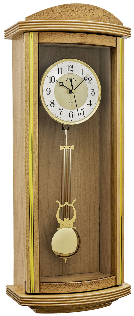 AMS Funk-Pendelwanduhr F5015/18 • Westminster-Medlodie • Massivholz