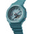 Casio G-Shock Damenuhr mit blaugrünem Armband und digitalem Analoguhr-Display