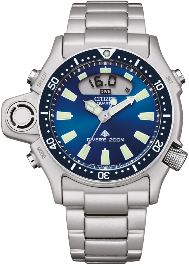 Citizen Promaster JP2000-67L Uhr • 20 Bar Taucheruhr • Tiefenmesser