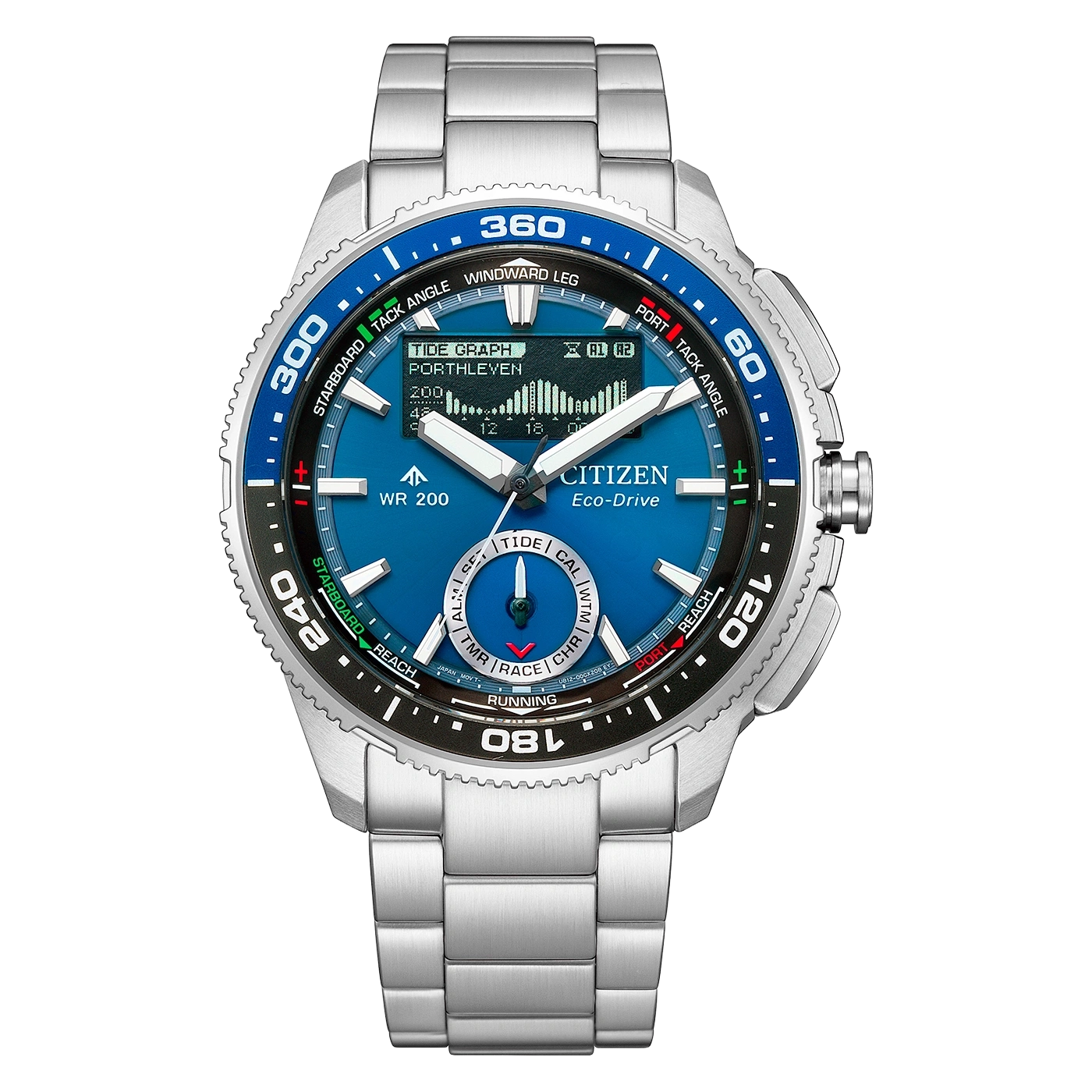 Citizen PROMASTER Wave Tracker JV3006-50L Herren Armbanduhr Blau • Eco-Drive Solar • Gezeitengraph & Regatta-Timer