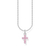 Kette mit rosafarbenem Kreuz-Anhänger Silber