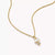 Goldfarbene Damenkette mit rundem Zirkonia-Anhänger, mehrsteiniges Design