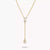 Y-Form-Kette mit goldfarbener Gliederkette und weißen Zirkoniasteinen