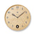 Wanduhr mit Naturholz-Zifferblatt und goldfarbenem Rand, römische Zahlen