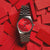Casio Timeless Collection MTP-B145D-4A2VEF Uhr • Rotes Sunray-Zifferblatt • Edelstahl-Design