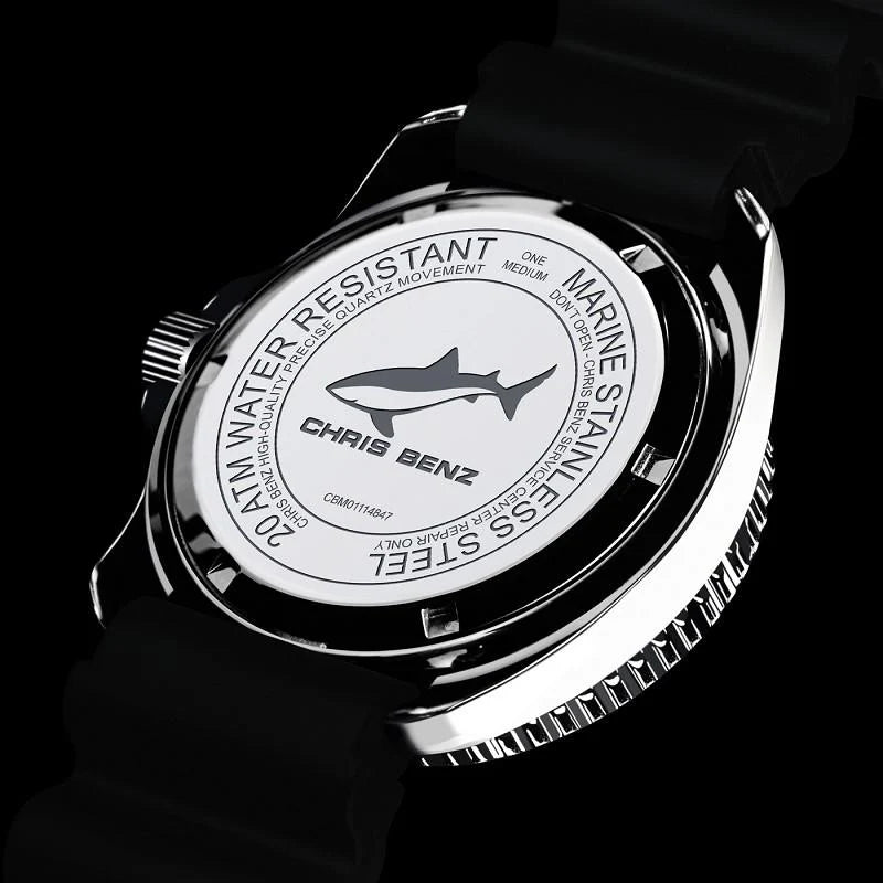 Chris Benz ONE Medium CBM-B-MB-SI Damen Uhr • Hai-Proof • Saphirglas