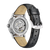 Herrenuhr mit sichtbarem Uhrwerk und schwarzem Lederarmband, Edelstahlgehäuse